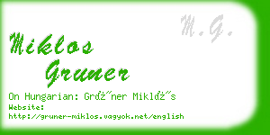 miklos gruner business card